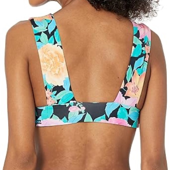 Billabong Tropic Time Reversible Plunge Bikini Top Floral V Neck Swimwear - Picture 8 of 8